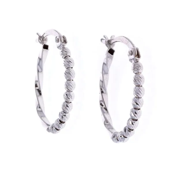 10KT White Gold Oval Hoop Earrings Harmony Jewellers Grimsby, ON