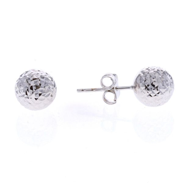 10KT White Gold Diamond Cut Stud Earrings Harmony Jewellers Grimsby, ON
