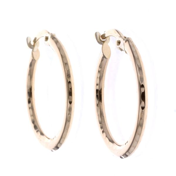 10KT Yellow Gold Diamond Cut Hoop Earrings Harmony Jewellers Grimsby, ON
