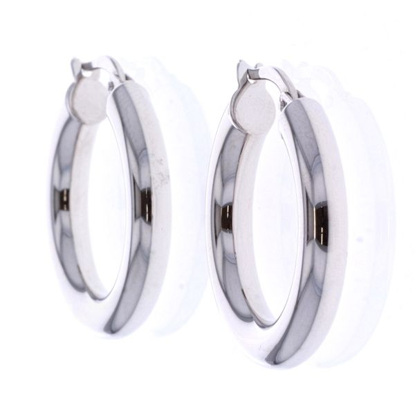 10KT White Gold 25mm Hoop Earrings Harmony Jewellers Grimsby, ON