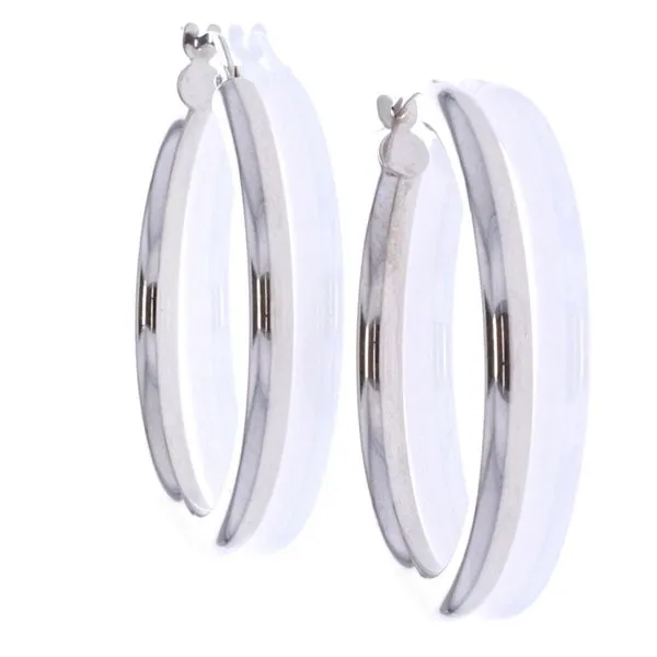 10KT White Gold Hoop Earrings Harmony Jewellers Grimsby, ON