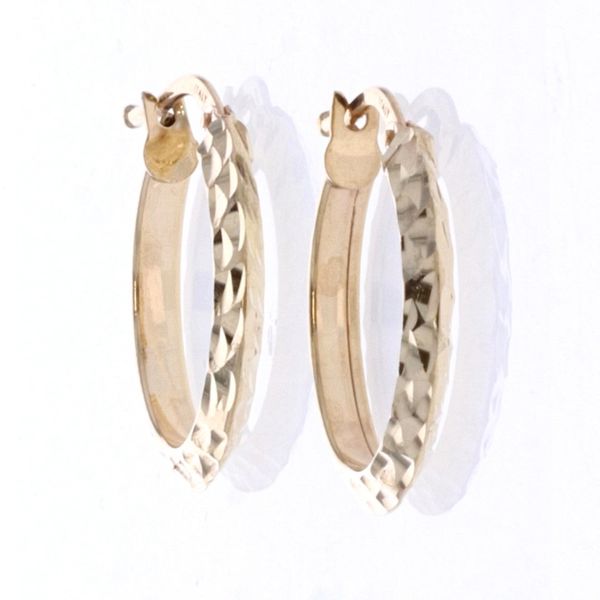 10KT Yellow Gold Diamond Cut Small Hoop Earrings Harmony Jewellers Grimsby, ON