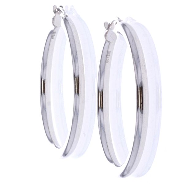 10KT White Gold Hoop Earrings Harmony Jewellers Grimsby, ON