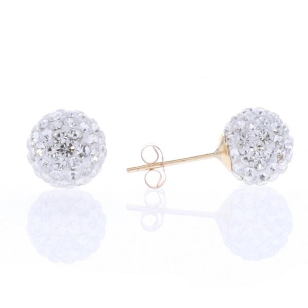 10KT Yellow Gold Crystal Ball Stud Earrings Harmony Jewellers Grimsby, ON