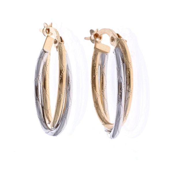 10KT Yellow and White Gold Hoop Earrings Harmony Jewellers Grimsby, ON