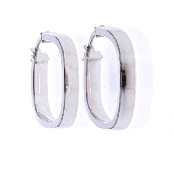 10KT White Gold Square Hoop Earrings Harmony Jewellers Grimsby, ON