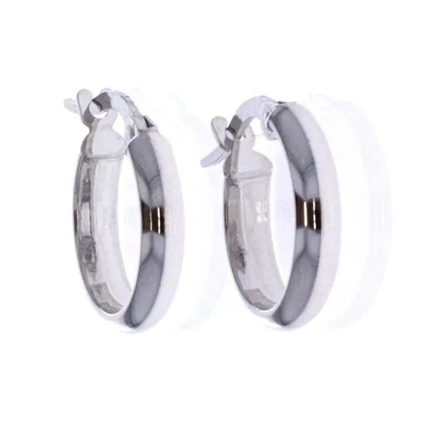 10KT White Gold Small Hoop Earrings Harmony Jewellers Grimsby, ON