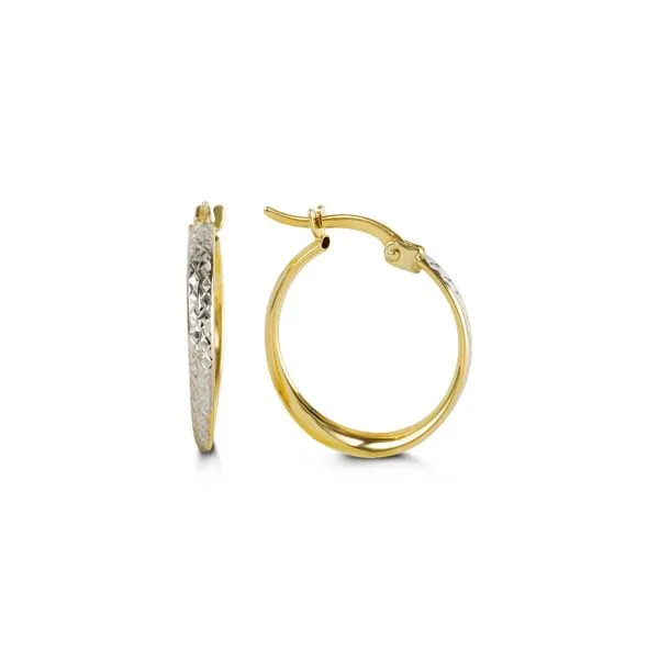 10KT Yellow and White Gold Hoop Earrings Harmony Jewellers Grimsby, ON