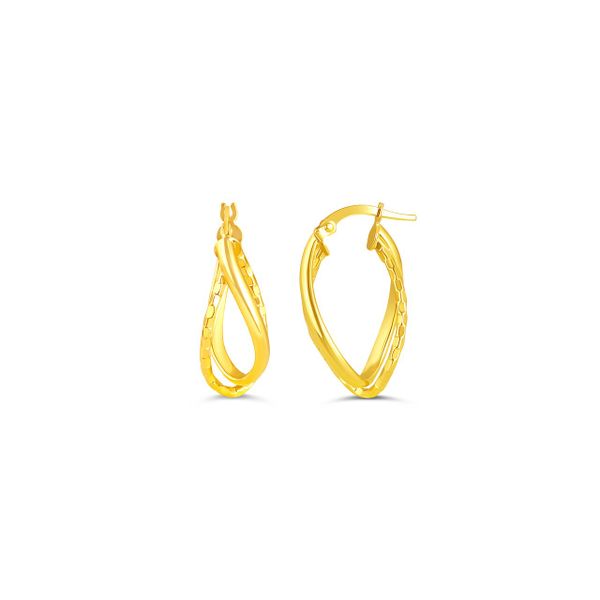 10KT Yellow Gold Double Oval Hoop Earrings Harmony Jewellers Grimsby, ON