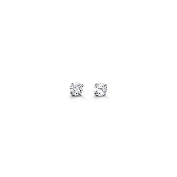 14KT White Gold 3mm CZ Stud Earrings Harmony Jewellers Grimsby, ON