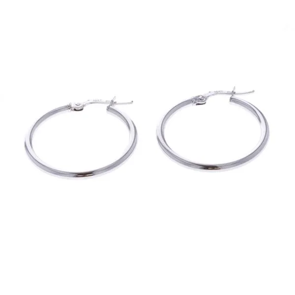 10KT White Gold Hoop Earrings Harmony Jewellers Grimsby, ON