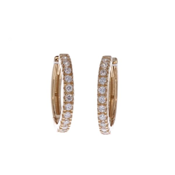 18KT Yellow Gold CZ Huggie Earrings Harmony Jewellers Grimsby, ON