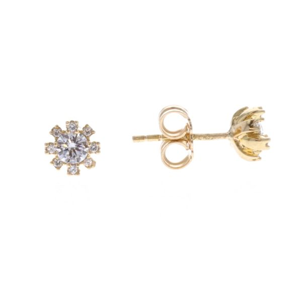 18KT Yellow Gold CZ Stud Earrings Harmony Jewellers Grimsby, ON