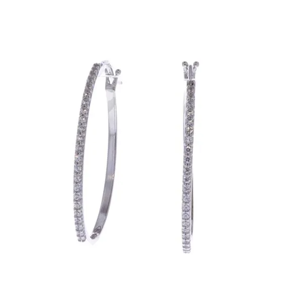 18KT White Gold CZ Hoop Earrings Harmony Jewellers Grimsby, ON