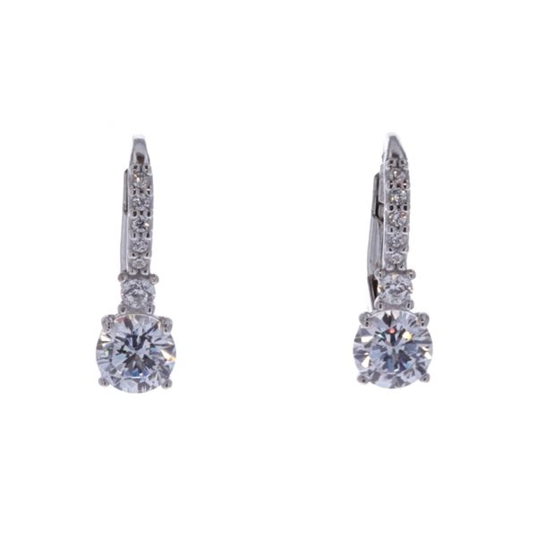 18KT White Gold CZ Drop Earrings Harmony Jewellers Grimsby, ON