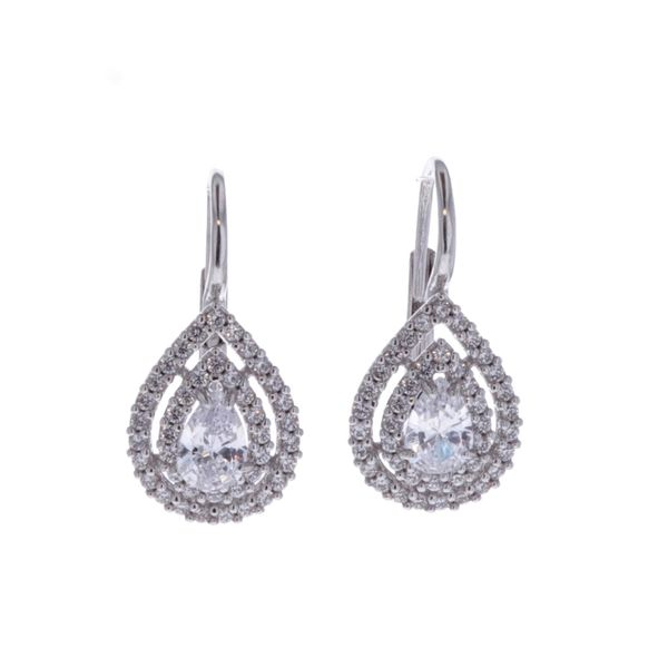 18KT White Gold CZ Drop Earrings Harmony Jewellers Grimsby, ON