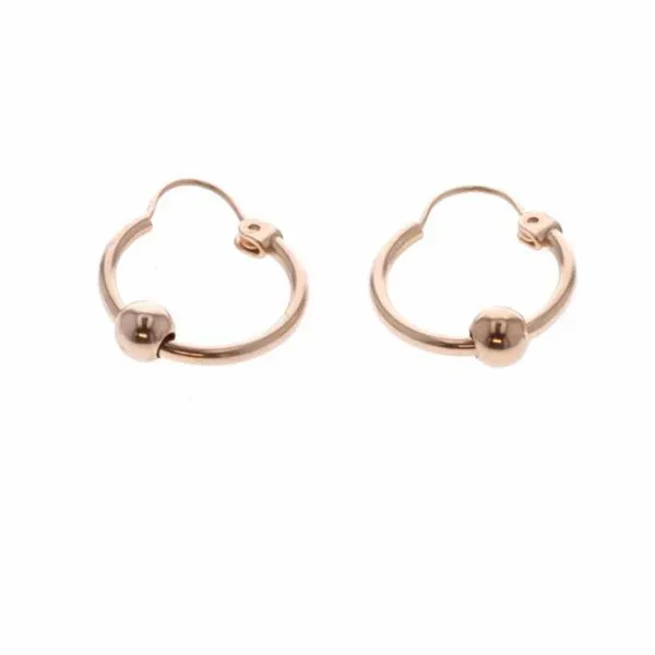 10KT Yellow Gold  Small Hoop with Ball Earrings Harmony Jewellers Grimsby, ON