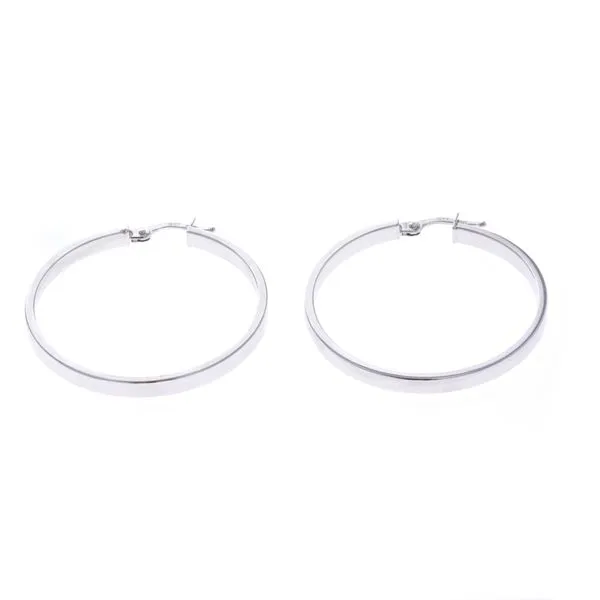 10KT White Gold 34mm Hoop Earrings Harmony Jewellers Grimsby, ON