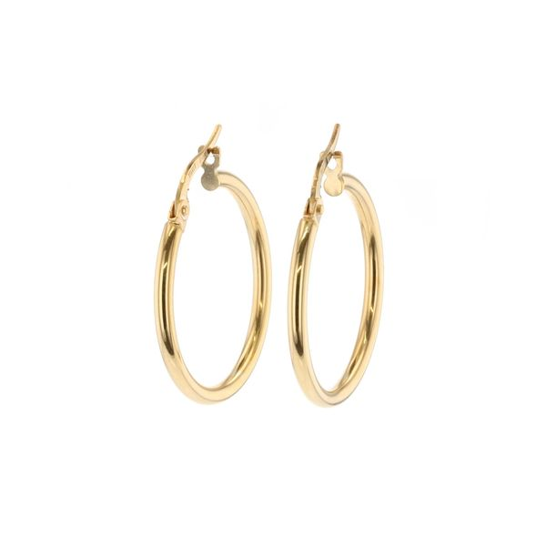 10KT Yellow Gold 25mm Hoop Earrings Harmony Jewellers Grimsby, ON