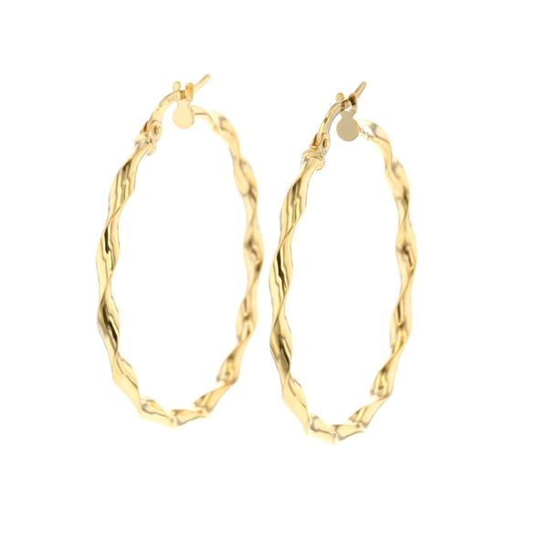 10KT Yellow Gold 35mm Twisted Hoop Earrings Harmony Jewellers Grimsby, ON