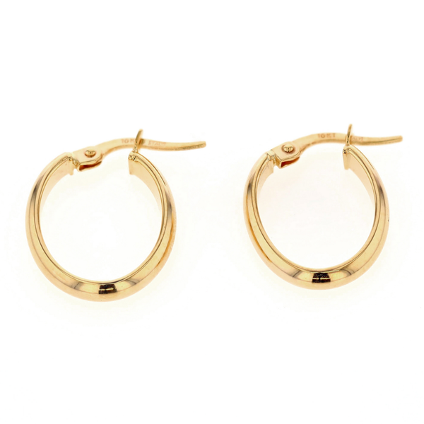 10KT Yellow Gold 15mm Oval Hoop Earrings Harmony Jewellers Grimsby, ON