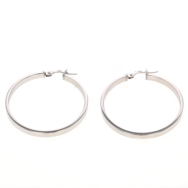 10KT White Gold 35mm Hoop Earrings Harmony Jewellers Grimsby, ON