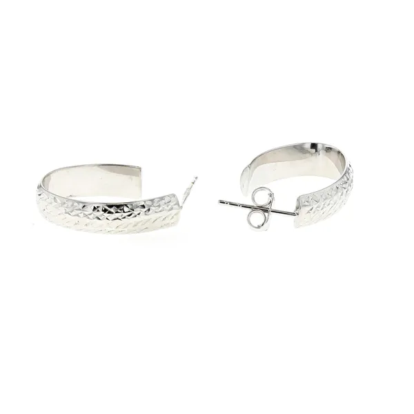 10KT White Gold Half Hoop Earrings Harmony Jewellers Grimsby, ON