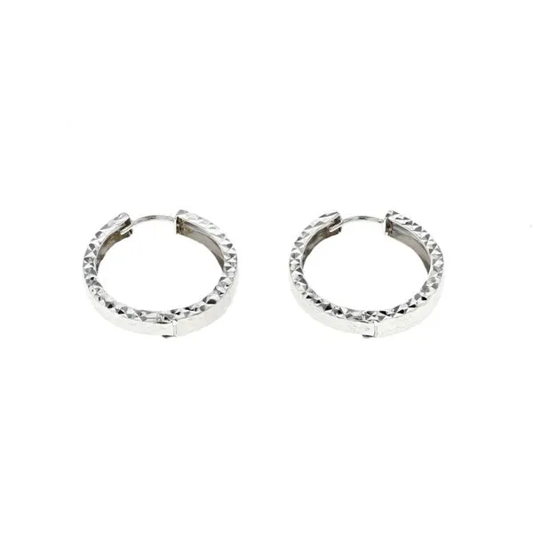 10KT White Gold Hoop Earrings Harmony Jewellers Grimsby, ON