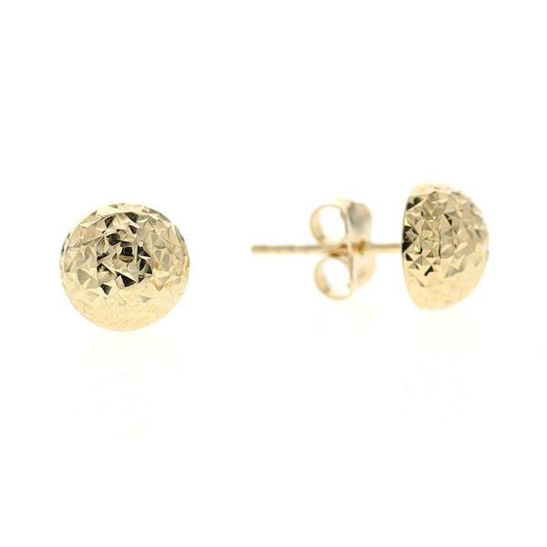 10KT Yellow Gold Button Stud Earrings Harmony Jewellers Grimsby, ON