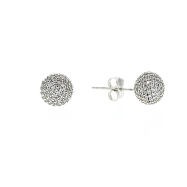 10KT White Gold CZ Ball Stud Earrings Harmony Jewellers Grimsby, ON