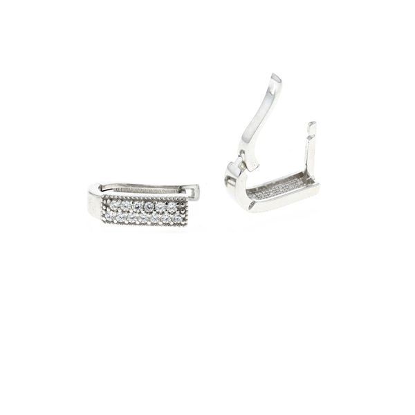 10KT White Gold CZ Lever Back Earrings Harmony Jewellers Grimsby, ON