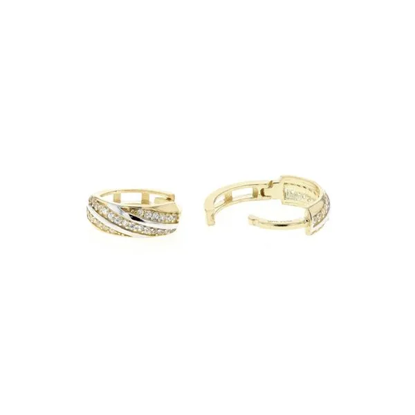 10KT Yellow Gold CZ 12mm Huggie Earrings Harmony Jewellers Grimsby, ON