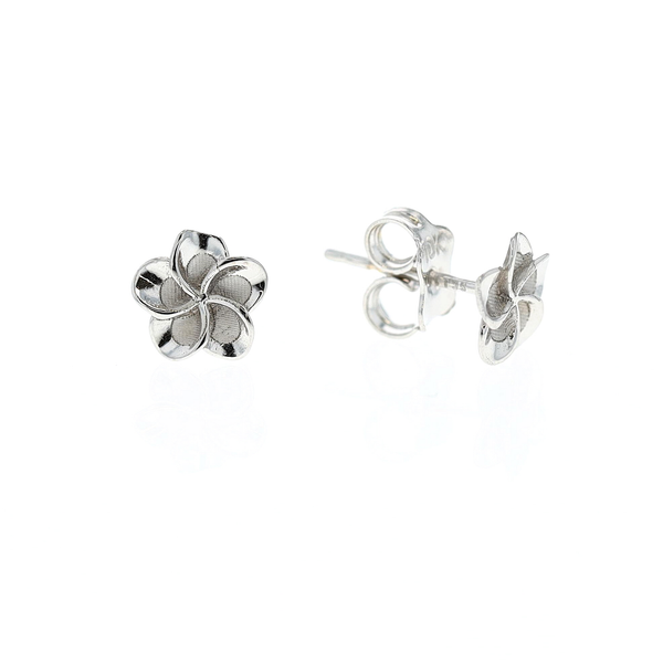 10KT White Gold Flower Stud Earrings Harmony Jewellers Grimsby, ON