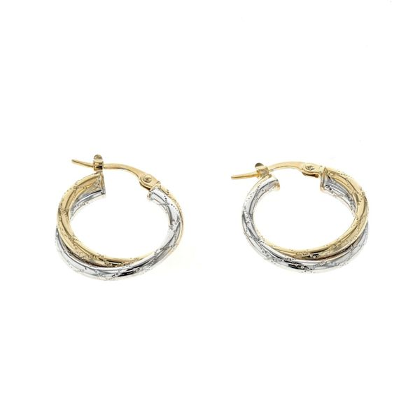 10KT Yellow and White Gold Hoop Earrings Harmony Jewellers Grimsby, ON