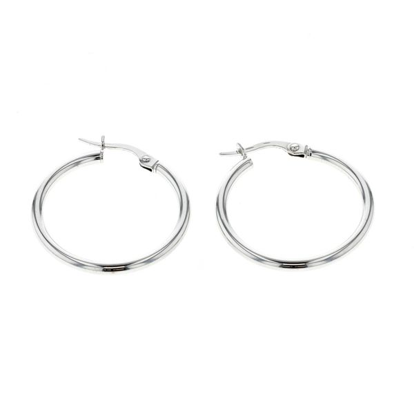 10KT White Gold 25mm Hoop Earrings Harmony Jewellers Grimsby, ON