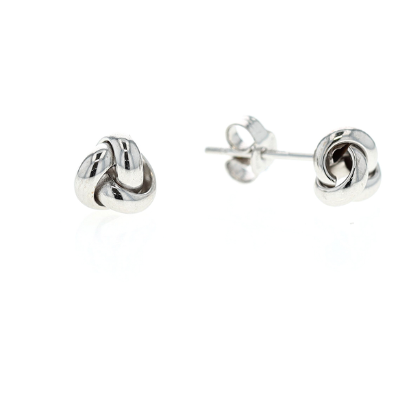 10KT White Gold Small Knot Stud Earrings Harmony Jewellers Grimsby, ON