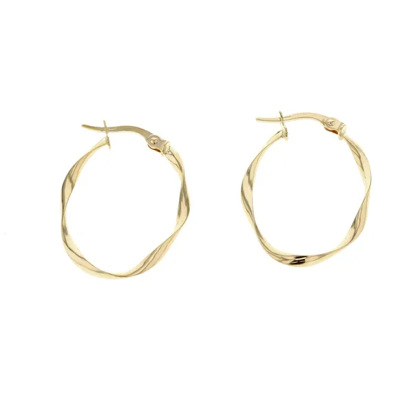 10KT Yellow Gold Oval Twisted 20mm Hoop Earrings Harmony Jewellers Grimsby, ON