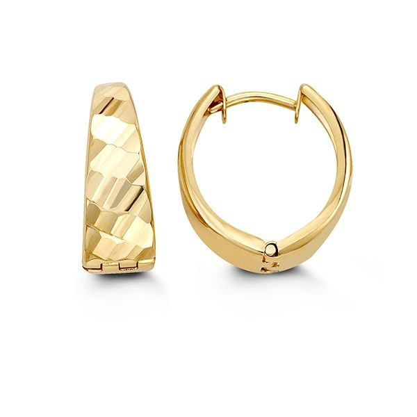 10KT Yellow Gold Diamond Cut Huggie Earrings Harmony Jewellers Grimsby, ON
