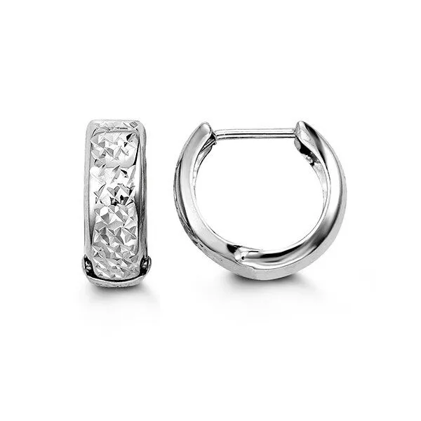 10KT White Gold 14mm Huggie Earrings Harmony Jewellers Grimsby, ON