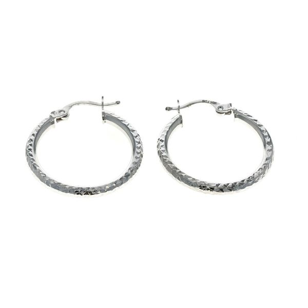 10KT White Gold 24mm Hoop Earrings Harmony Jewellers Grimsby, ON
