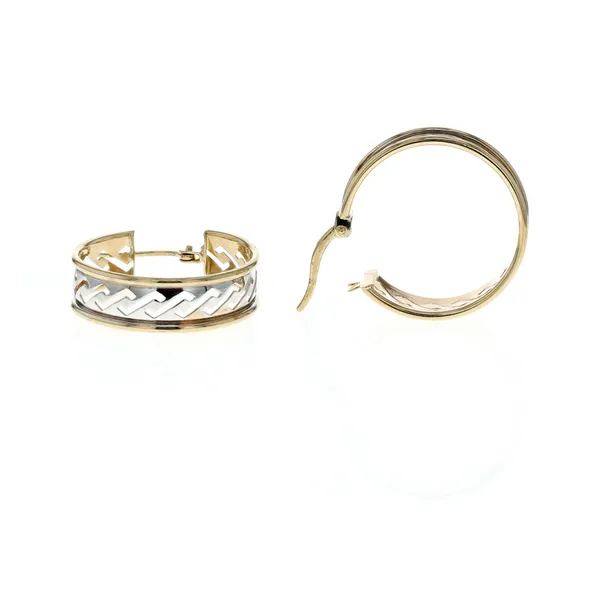 10KT Yellow and White Gold 23mm Hoop Earrings Harmony Jewellers Grimsby, ON