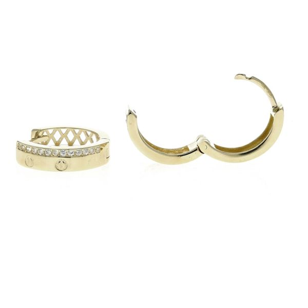 10KT Yellow Gold CZ 17mm Huggie Earrings Harmony Jewellers Grimsby, ON