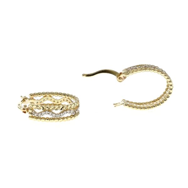 10KT Yellow Gold CZ 14mm Oval Hoop Earrings Harmony Jewellers Grimsby, ON