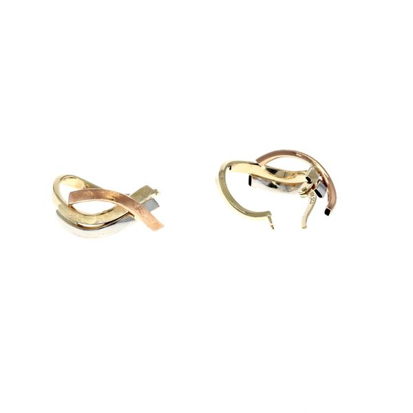 10KT Yellow, White and Rose Gold 18mm Hoop Earrings Harmony Jewellers Grimsby, ON