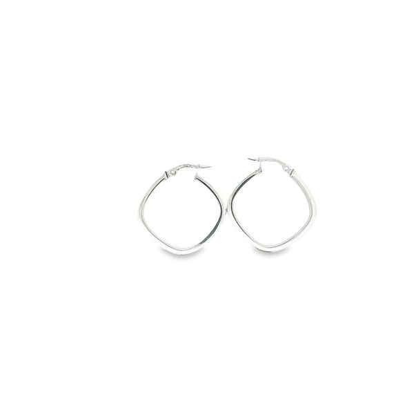 10KT White Gold 26mm Square Hoop Earrings Harmony Jewellers Grimsby, ON