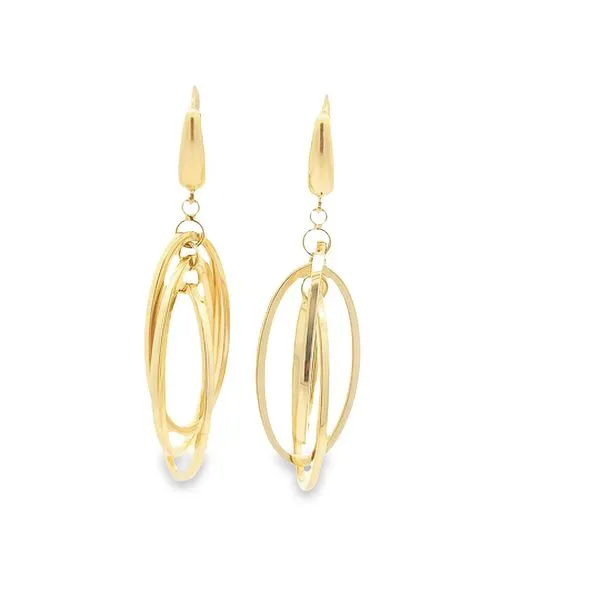 10KT Yellow Gold Interlocking Oval Drop Earrings Harmony Jewellers Grimsby, ON