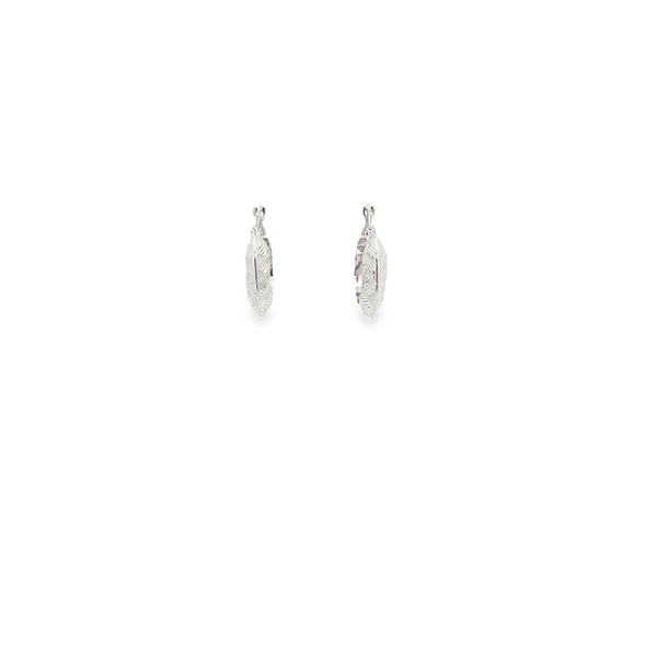 10KT White Gold Diamond Cut Small Hoop Earrings Harmony Jewellers Grimsby, ON