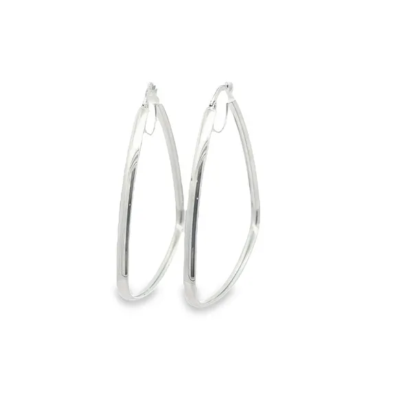 10KT White Gold 54mm Triangle Hoop Earrings Harmony Jewellers Grimsby, ON