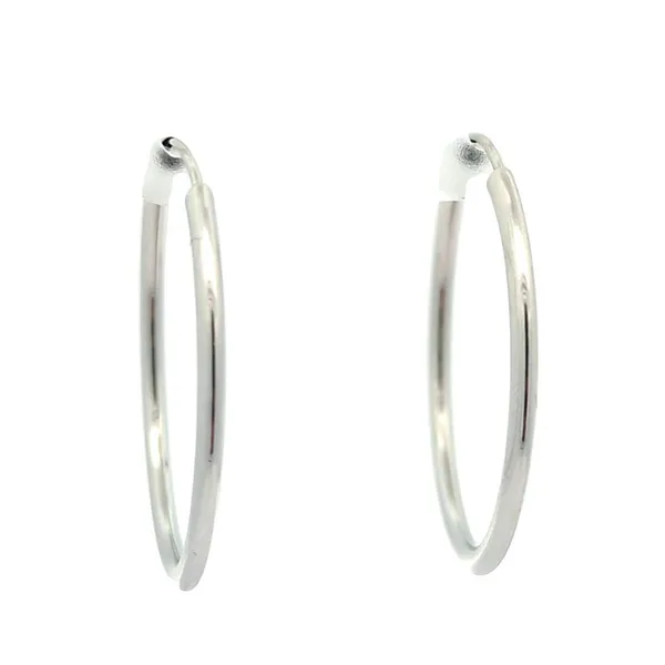 10KT White Gold 25mm Hoop Earrings Harmony Jewellers Grimsby, ON