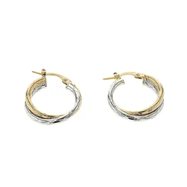 10KT Yellow and White Gold 20mm Hoop Earrings Harmony Jewellers Grimsby, ON